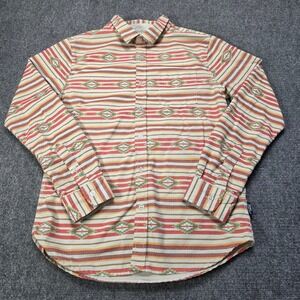 Modern Amusement Mens Geometric Pattern Button Up Long Sleeve Shirt Size M Aztec